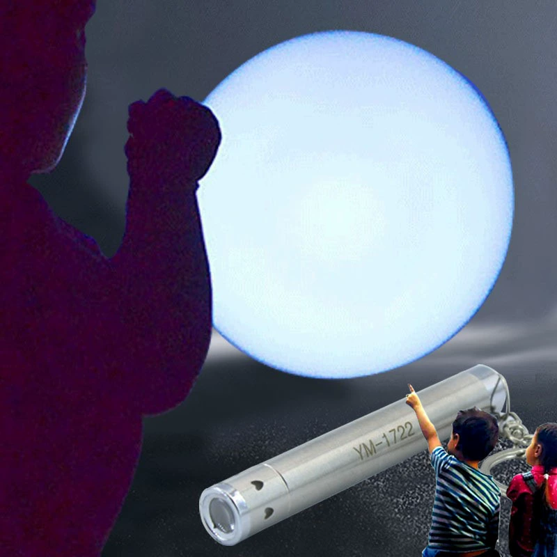 Лунный свет проекционный фонарик светодиодный сильный свет мини портативный дома на открытом воздухе обучение № 5 брелок батареи фонарик