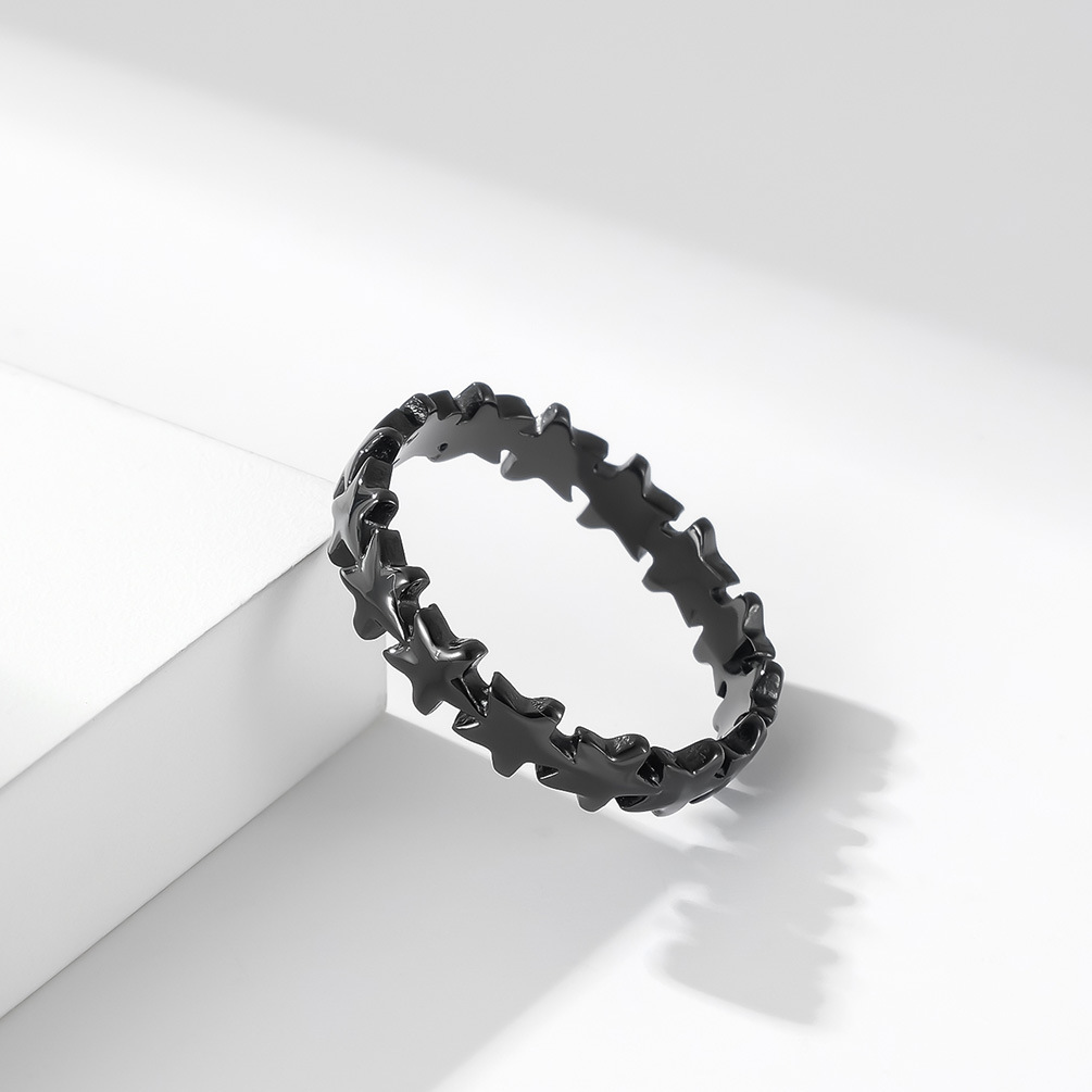 1 Piece Quantity Daily Occasion Titanium Steel Material Fashion Star Titanium Steel Polishing Rings 1 Piece