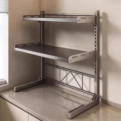 電子レンジオーブン炊飯器は伸縮可能な三層棚収納調味料鍋具キッチン棚を調節できる