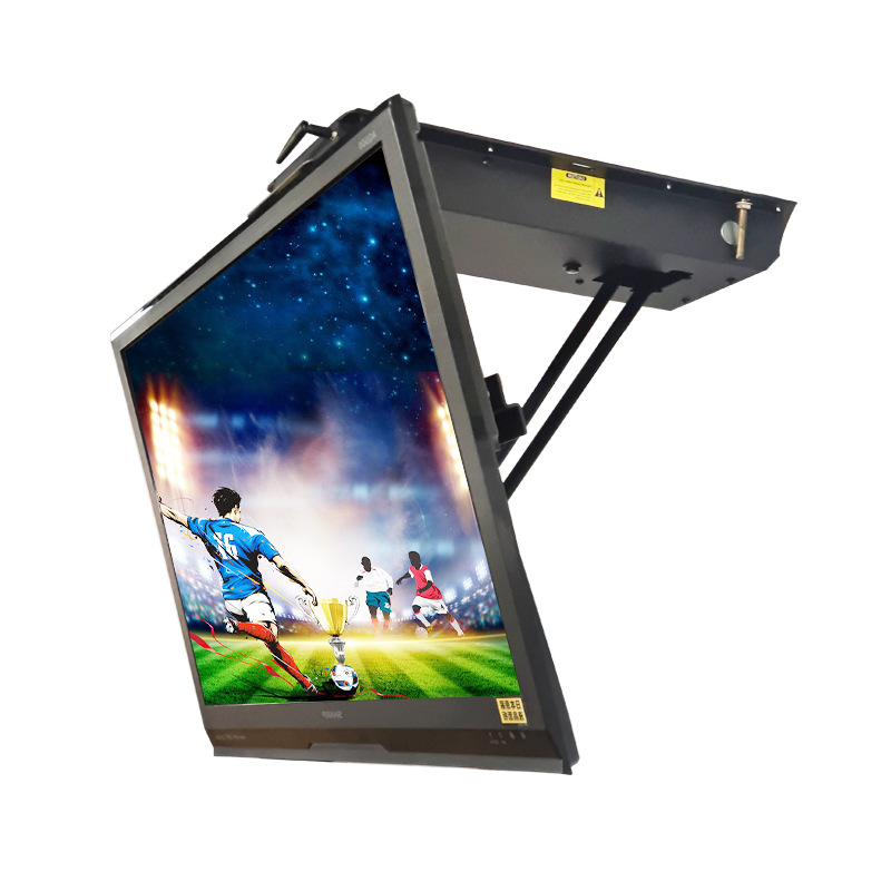 天花板翻转电视支架医院办公智能无线遥控内翻液65寸电视翻转支架