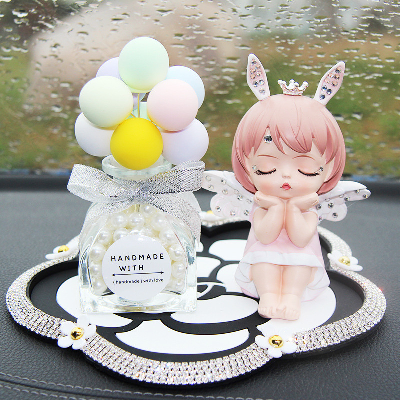 Adornos de coche Annie de diamantes adornos de coche ángel resina linda niña de dibujos animados interior del coche regalo de cumpleaños