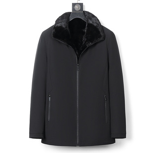 Winter new men's nike overcome removable mink whole mink liner parker business men's fur one man