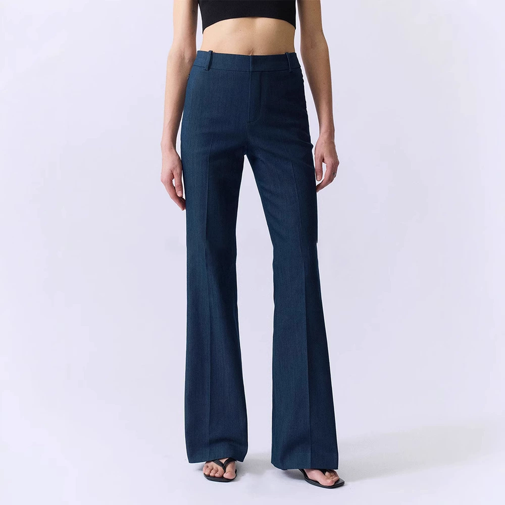 TH～ROW нишевые модные ноги Normcore - удобные брюки-клеш в стиле ретро с высокой талией, утягивающие брюки-клеш для женщин