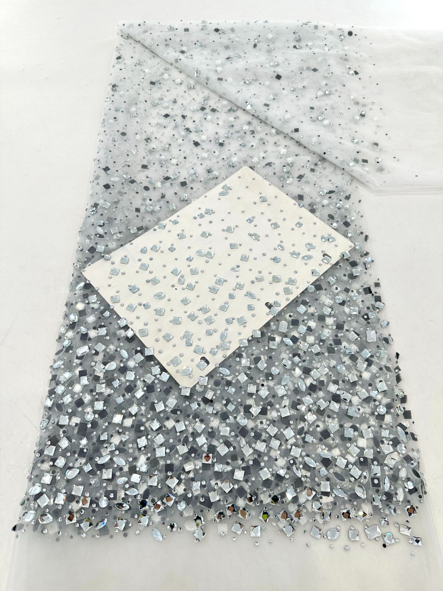 Comercio exterior transfronterizo nuevo vestido de novia tejido de moda completo degradado malla de diamantes calientes tejido de traje de alta calidad