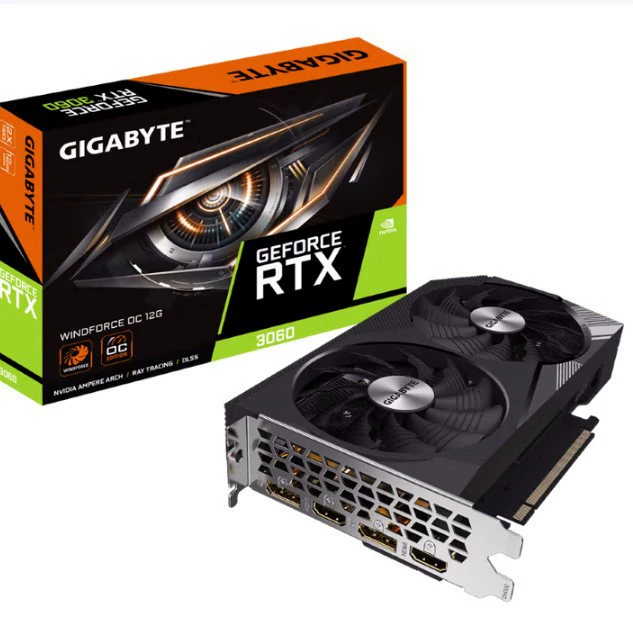 Графическая карта Gigabyte RTX 3060 12G WINDFORCE для настольного компьютера, дизайн AI рисование игровая