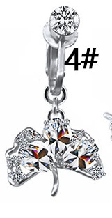 Gabe European Beauty Butterfly Heart Cross -Pass Pass Выполнение Поддельный пупок Earrotchoa без крыльца Порч Порч Украшения