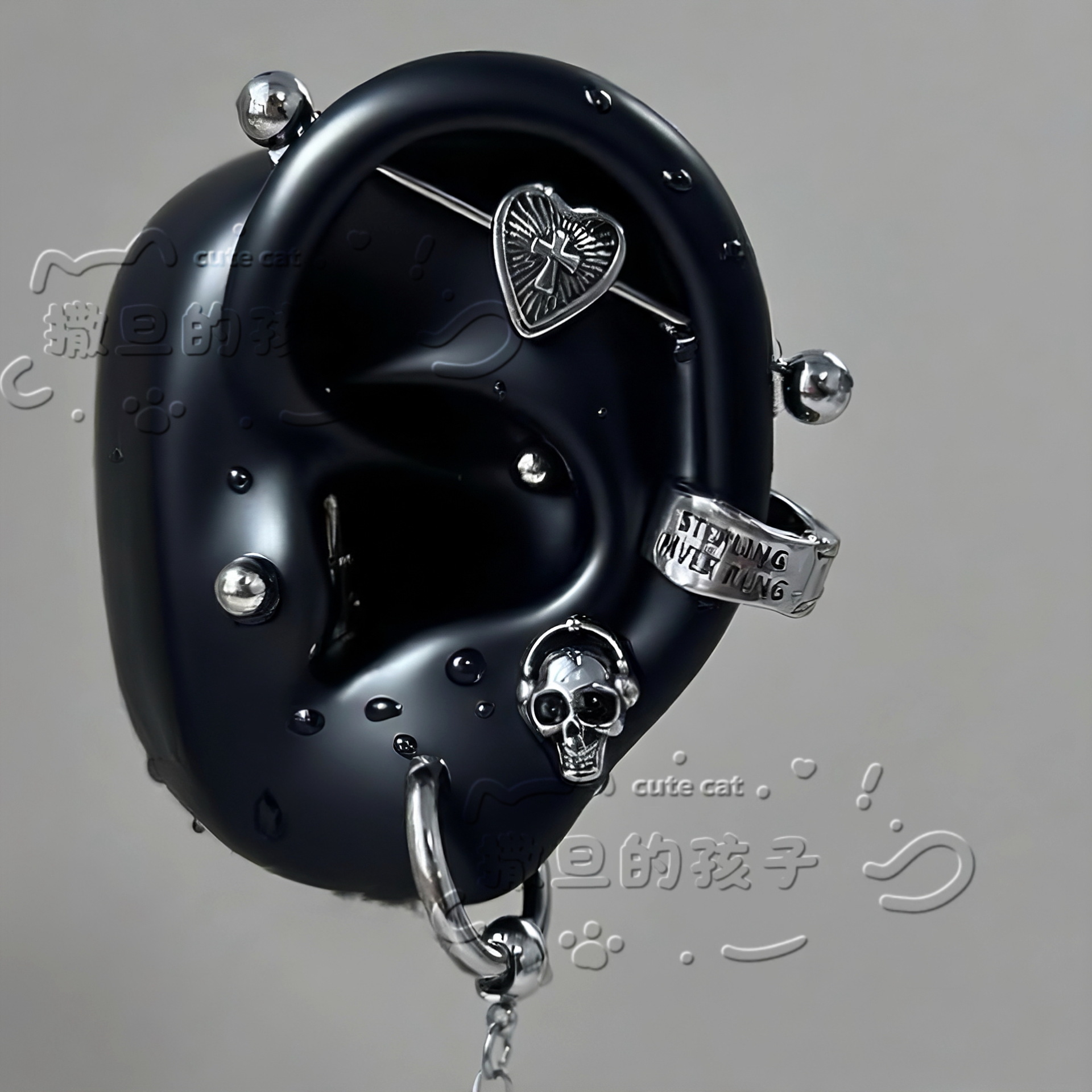 Pointed labret stud close-up product detail