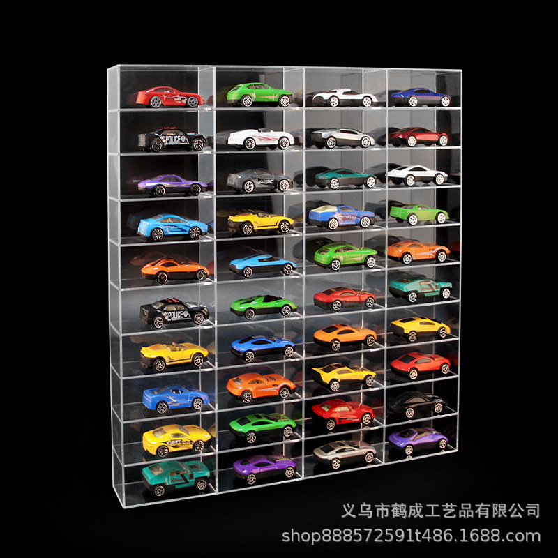 アクリルおもちゃディスプレイスタンドカーモデル収納マルチグリッドディスプレイスタンド手作りモデルカーディスプレイボックス|undefined