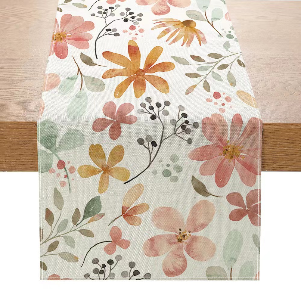 Lino americano impreso camino de mesa planta flor Amazon decoración del hogar paño de mesa pasillo gabinete mesa de café mantel