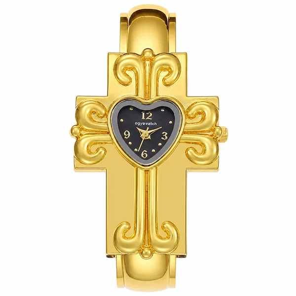 European and American Retro Style Cross Heart Bracelet Watch 2026 New Cross-Border Quartz Bracelet Watch Wholesale