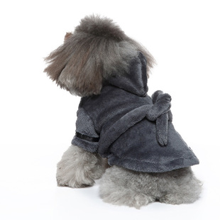 Cross-border hot selling pet clothes hotel bath towel dog cat bathrobe French bucket pet bathrobe nightgown pajamas