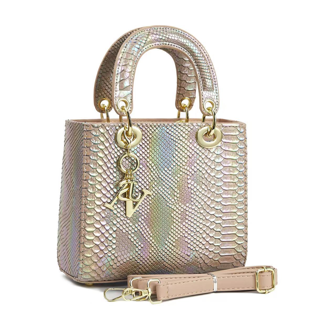 Temperamento de moda cocodrilo bolsos de mano letras colgantes bolsos de hombro casuales diarios bolsos transfronterizos