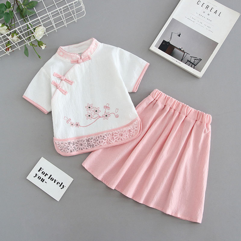 Children's Cheongsam Summer 2025 New Girls' Tang Suit suit Cotton Linen Baby Hanfu Chinese Style Children's Clothing dress Children's Cheongsam Summer 2025 New Girls' Tang Suit suit Cotton Linen Baby Hanfu Chinese Style Children's Clothing dress
