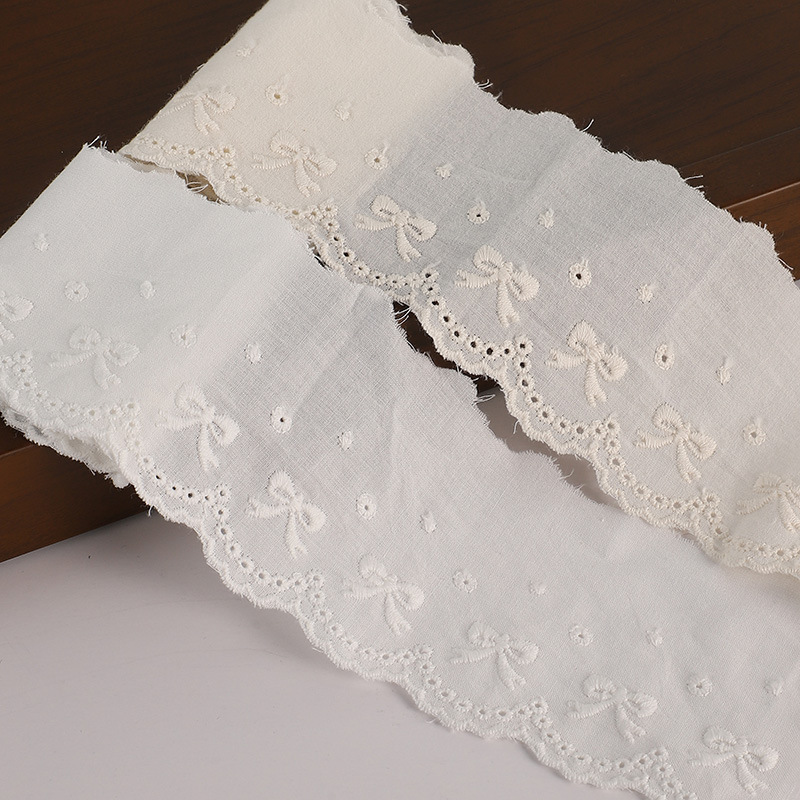 Ready Stock Bow-Shaped Cotton Embroidery Lace Trim Clothing Accessories Embroidery Cotton Lace Trim 7cm Wide Ready Stock Bow-Shaped Cotton Embroidery Lace Trim Clothing Accessories Embroidery Cotton Lace Trim 7cm Wide