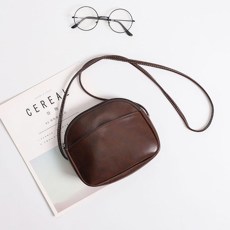 Japanese-Style Soft Leather Mini Crossbody Bag for Female Students, Versatile, High-End, Simple Shoulder Bag
