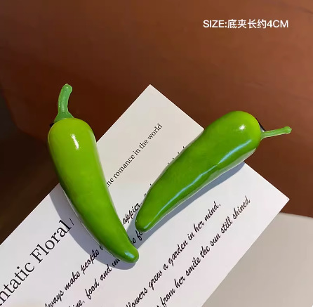 仿真蔬菜水果发夹边夹可爱刘海夹草莓桃子发卡创业地摊网红发夹|undefined