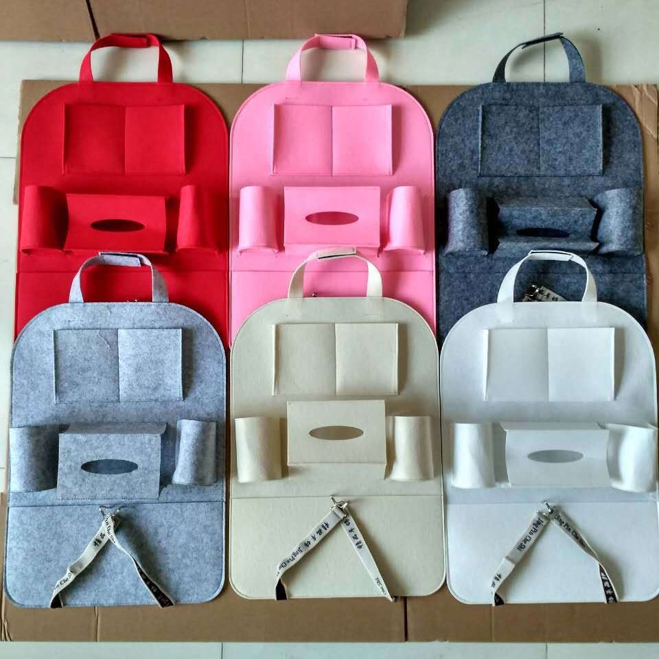 厂家直销 毛毡汽车收纳袋 多功能座椅后背储物袋 可定加印logo