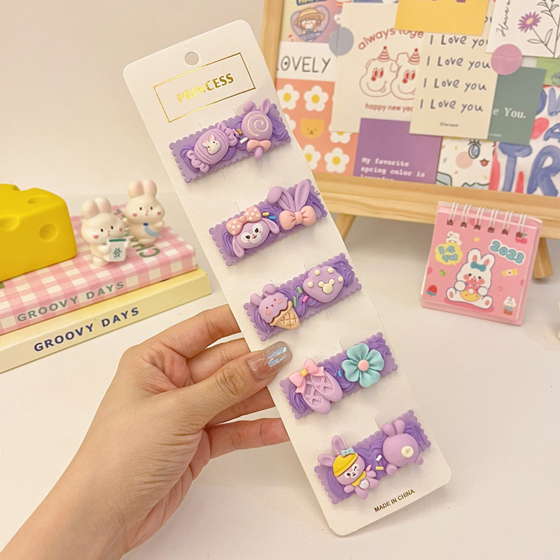 儿童手工自制奶油胶diy发饰材料发夹马卡龙色发卡树脂配件套装详情9