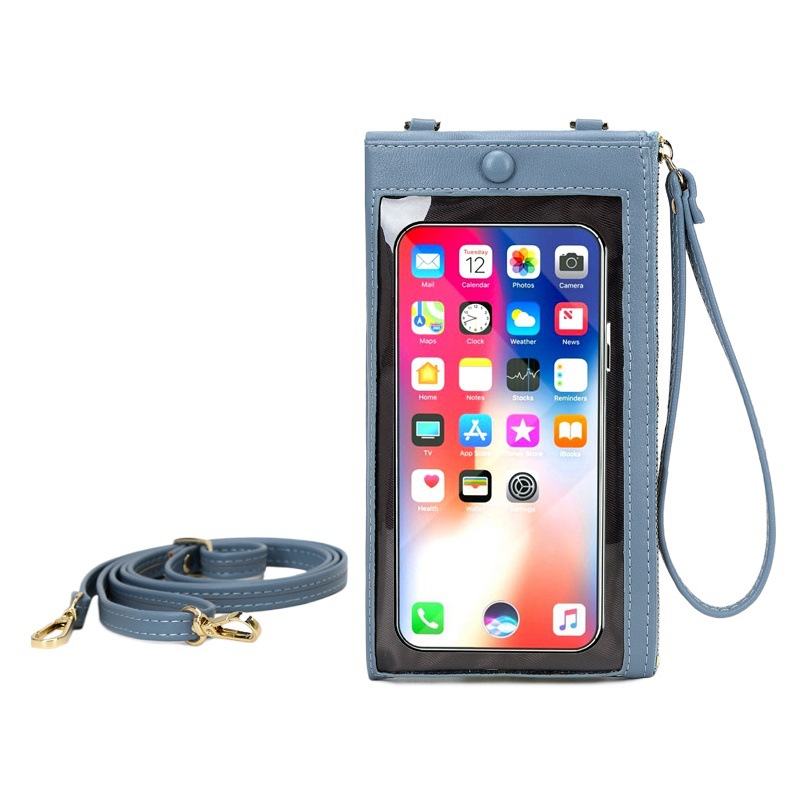 Touch Screen Phone Bag Women's Crossbody 2023 New Solid Color Simple Phone Bag Wallet Women's Korean Mini Shoulder Bag