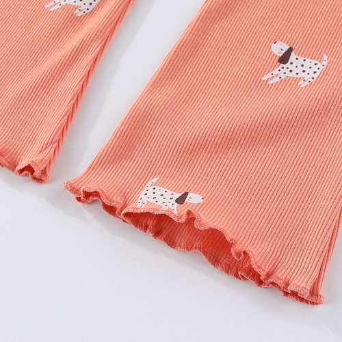 Children's leggings for spring and autumn cross-border trade, girls' bell-bottom length pants, outerwear knit children's pants, distribution and dropshipping