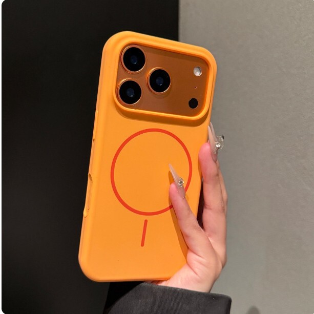 Suitable for Iphone17Promax Mobile Phone Case Liquid Silicone Thin Ring Magnetic Suction Apple 16 with Camera Button Protection