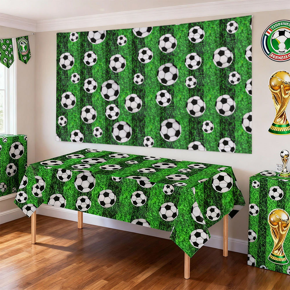 Cross-Border Usa, Canada and Mexico World Cup Decorations Football Tablecloth Club Fans Party Decoration Pe Football Background Cloth