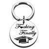 2024 Graduation Season Gifts Stainless Steel Laser F*CKING FINALLY Bright Noodles Round Tags
