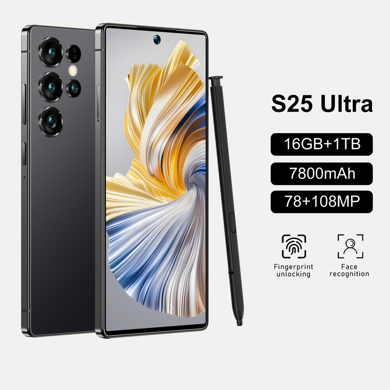 S25 Ultra new cross-border mobile phone 1:1 rubber sleeve perforated large screen 7.3 inch eight nuclear Android 12 8 128 S25 Ultra new cross-border mobile phone 1:1 rubber sleeve perforated large screen 7.3 inch eight nuclear Android 12 8 128