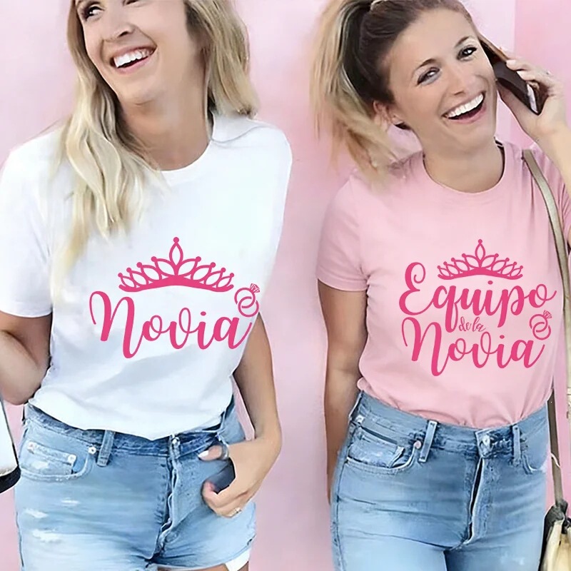 Spanish Crown Graphic T-Shirt for Women Bachelorette and Wedding Party Top Bride Party Team Bride