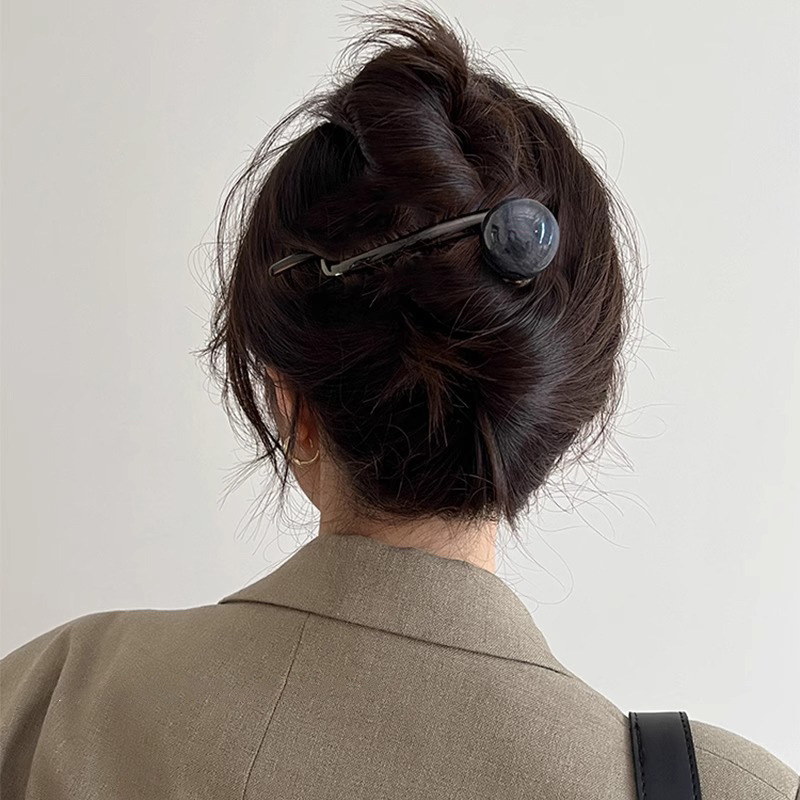 Temperamento simple rana hebilla torsión clip de cabello de perlas de alto nivel clip de cabello de cabeza detrás clip de cabello tocado