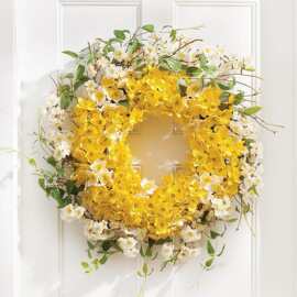 跨境独立站新款水仙花巷花圈Daffodil Lane Wreath春季门挂装饰品