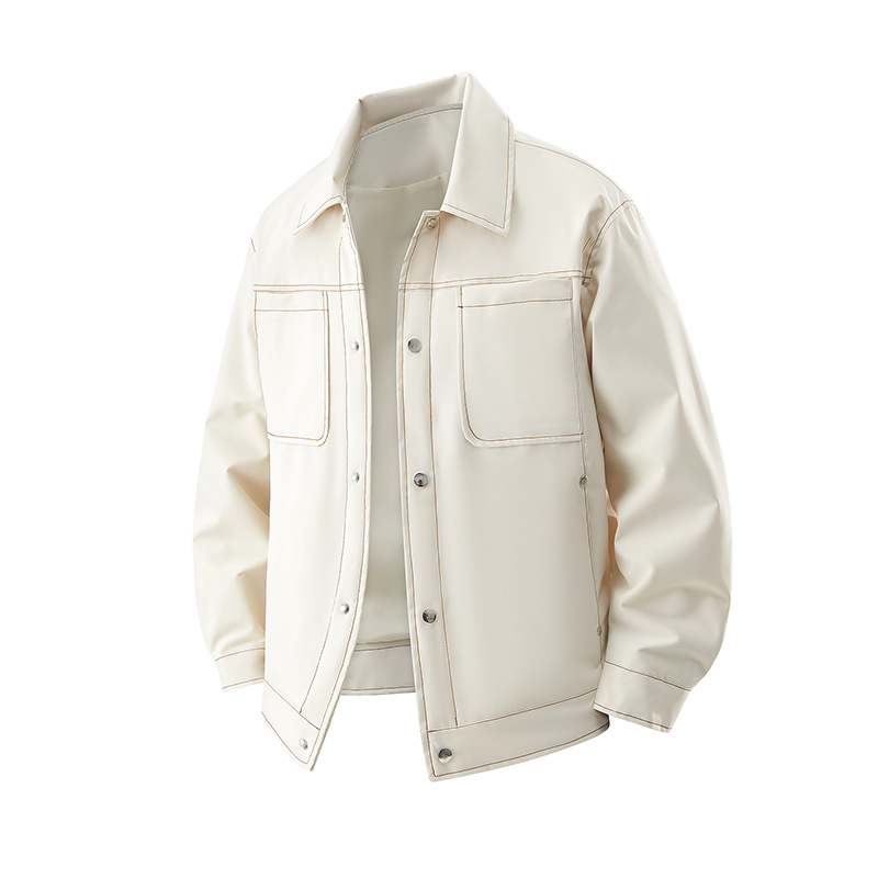 2025 New L-8XL Plus Breathable Waterproof Stain-Resistant Workwear Large Size Shirt Jacket Men's Stand Collar_voghion.com