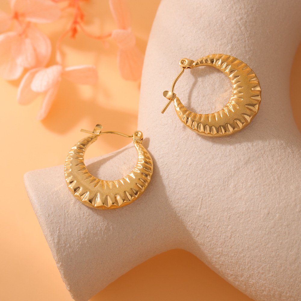 Pendientes de acero inoxidable estilo europeo, minimalista y ligero