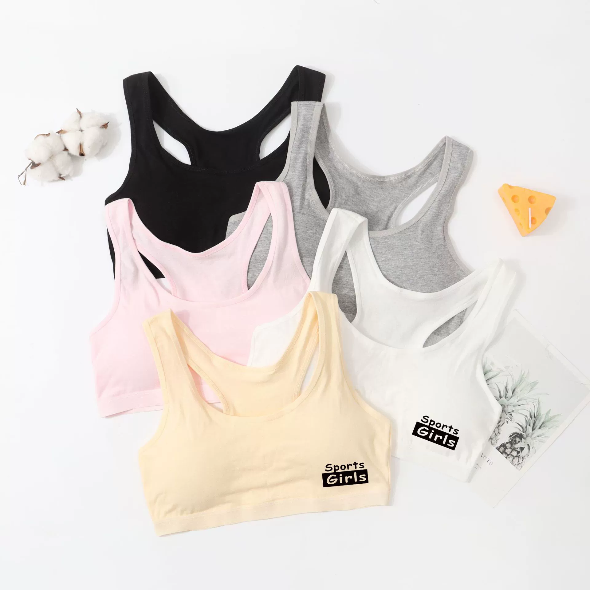 Бюстгальтер для девочек, период развития, маленький жилет из чистого хлопка, детский топ среднего и большого размера, нижнее белье, подтяжки, студенты младших классов средней школы, спорт