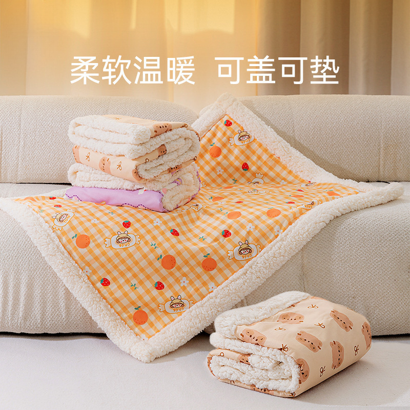 가을, 겨울 만화 풀 프린트 애완 동물 담요 두꺼운 따뜻한 개와 고양이 이불 수면 담요 테디 인형 둥지 매트
