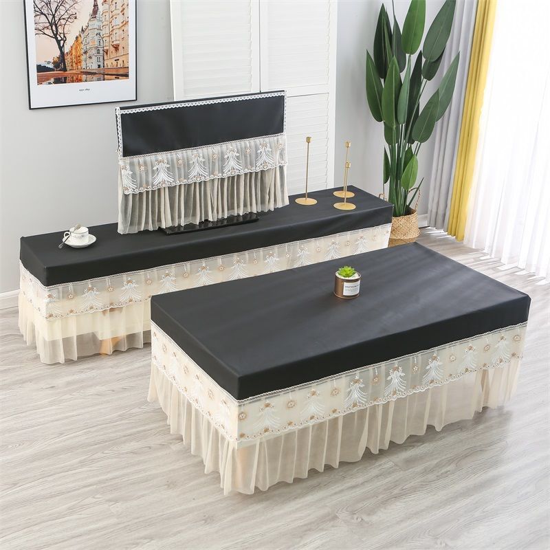 Coffee Table Tablecloth Waterproof and Oil-Proof No-Wash Tablecloth Lace Multi-Purpose Cover All-Inclusive Tv Cabinet Tv Cover Pvc
