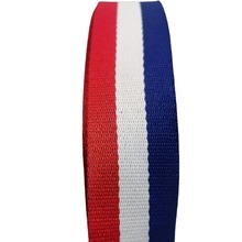 三色织带蓝白红加密平纹涤纶织带2cm2.5CM3.8厘米 法国国旗红白蓝