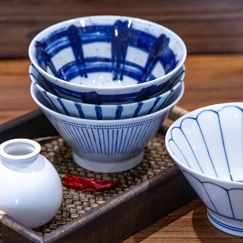 Sanfeng Japanese Imported Ceramic Bowl, Household Conical Noodle Bowl, High-end Household Underglaze Color Beef Noodle Bowl, Commercial Use Sanfeng Japanese Imported Ceramic Bowl, Household Conical Noodle Bowl, High-end Household Underglaze Color Beef Noodle Bowl, Commercial Use