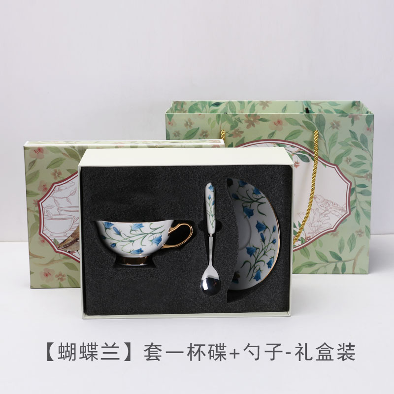 Juego de tazas y platillos de porcelana china de lujo ligero, exquisito juego de té de la tarde británico, recuerdo de boda