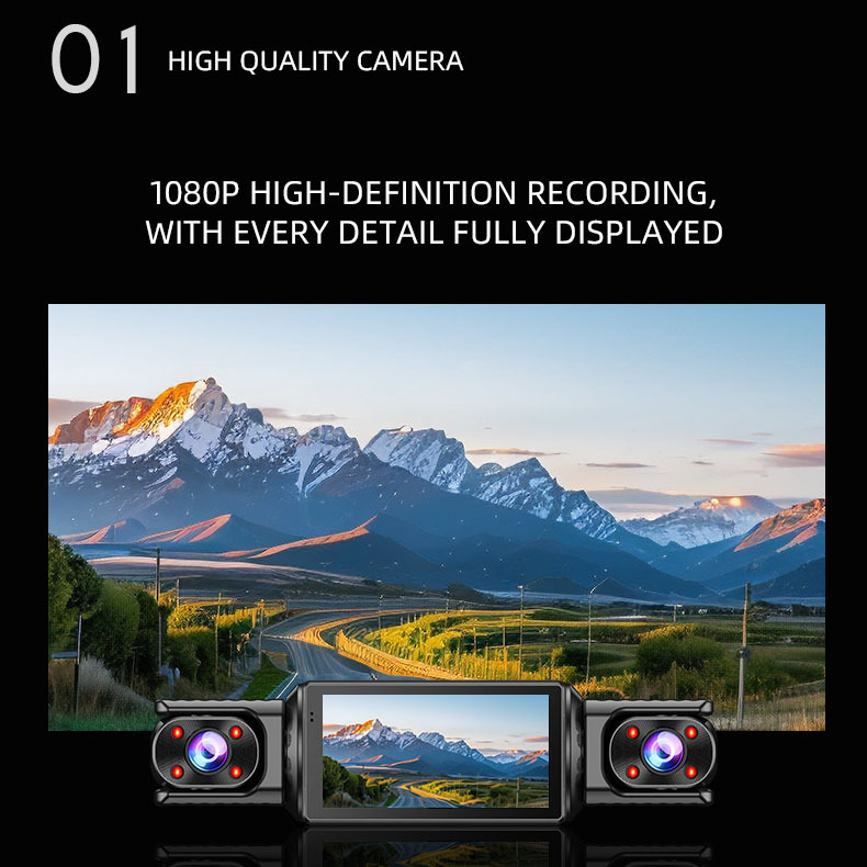 2026 Amazon's Best-Selling Car Dvr Ultra-Clear 4K Front and Rear Three-Way Recording Wifi Mobile Phone Connected Driving Recorder