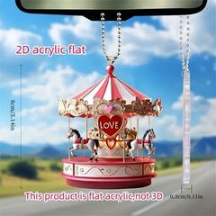 国境を越えた新型アクリル回転トロイの木馬装飾ストラップ自動車バックミラー吊り飾りクリスマス樹掛家装
