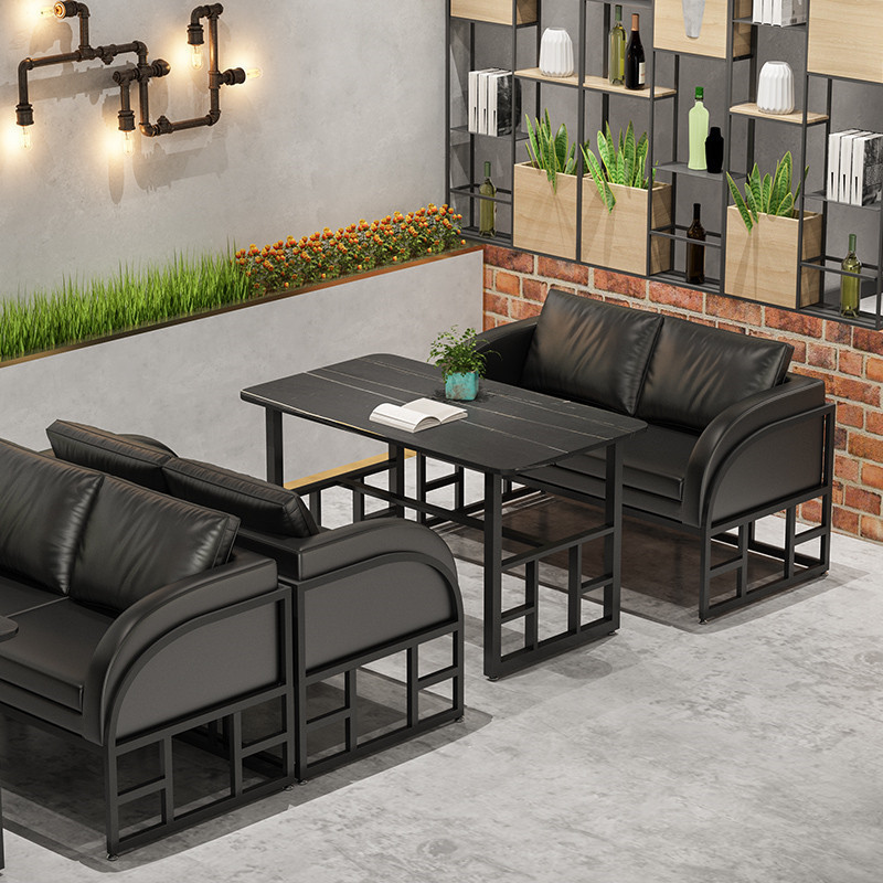 Bar Tables and Chairs, Industrial Style Bistro, Music Restaurant, Golden Booth Sofas, Coffee and Western Restaurant Lounge Area