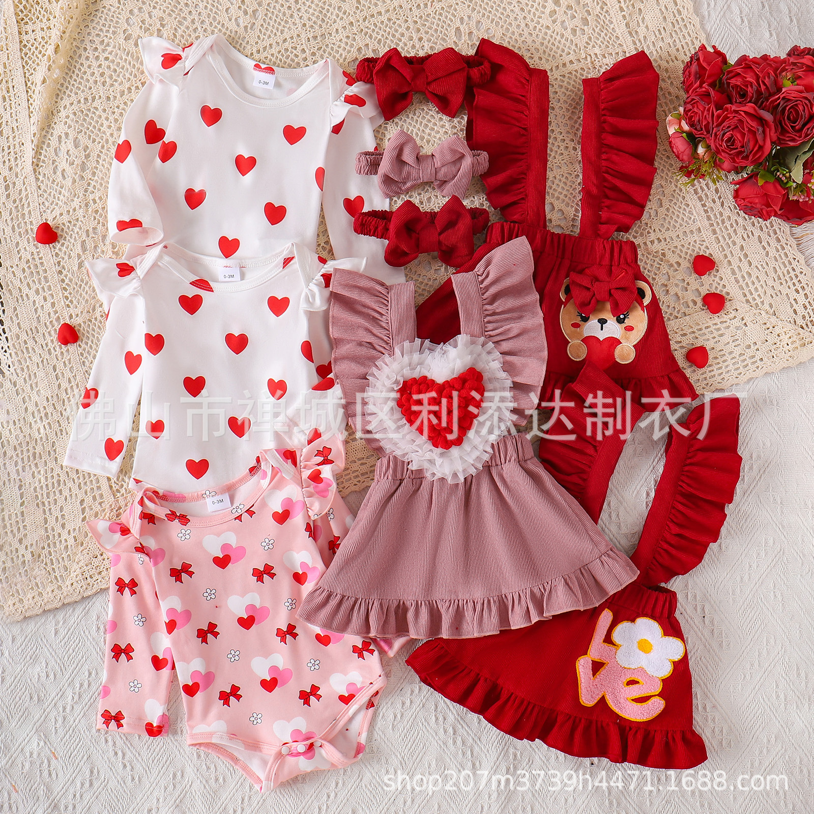 26春秋外出春装超萌婴儿衣服连体衣宝宝公月新生可爱爱心娃衣蝴蝶