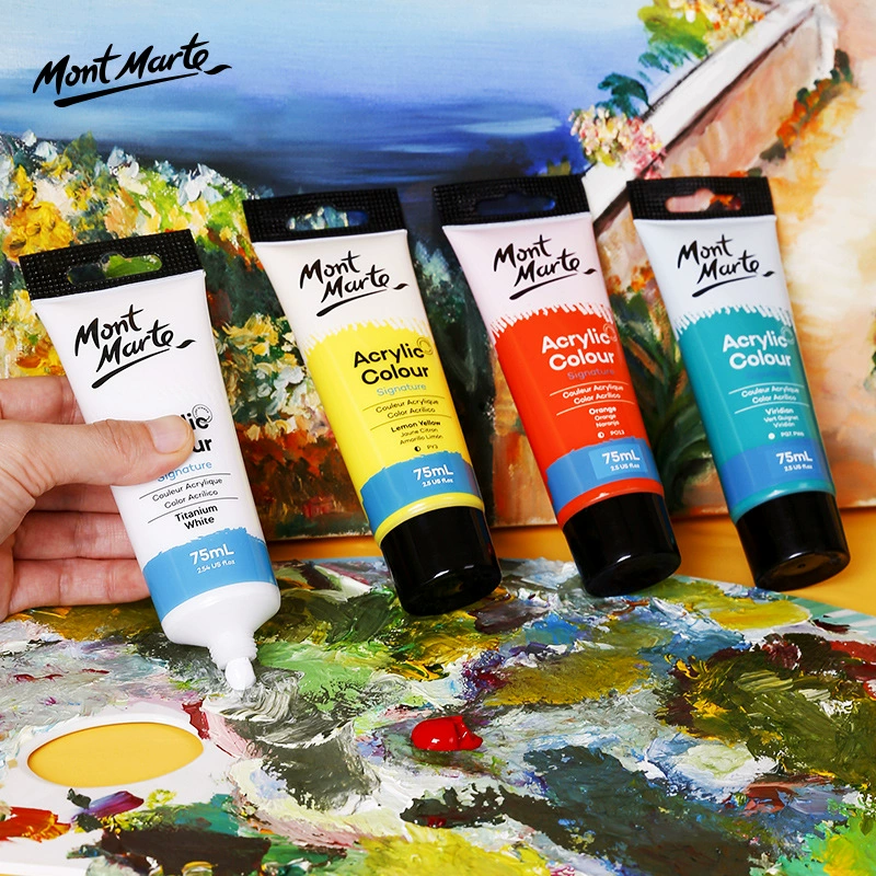 Краска для колонковых акриловых пигментов MONTAMRTE ACRYLIC 24 цветов - набор акриловых пигментов в коробке