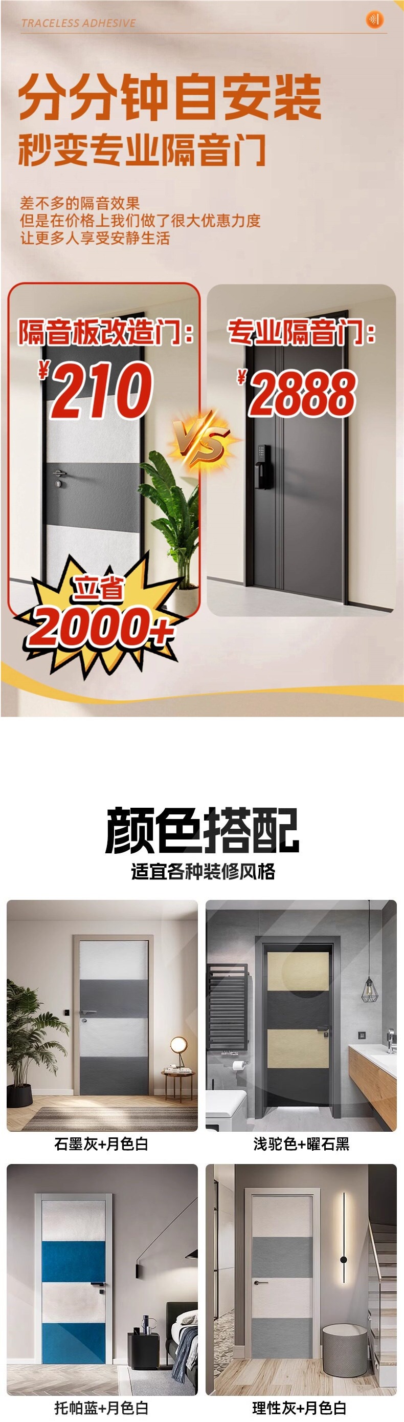 Super soundproof door sticker, soundproofing magic device for bedroom doors, soundproofing panels, noise reduction soundproofing cotton, sound-absorbing cotton