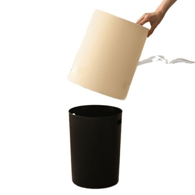 垃圾桶家用纯色轻奢风简约ins风高颜值办公室客厅卧室大容量纸篓