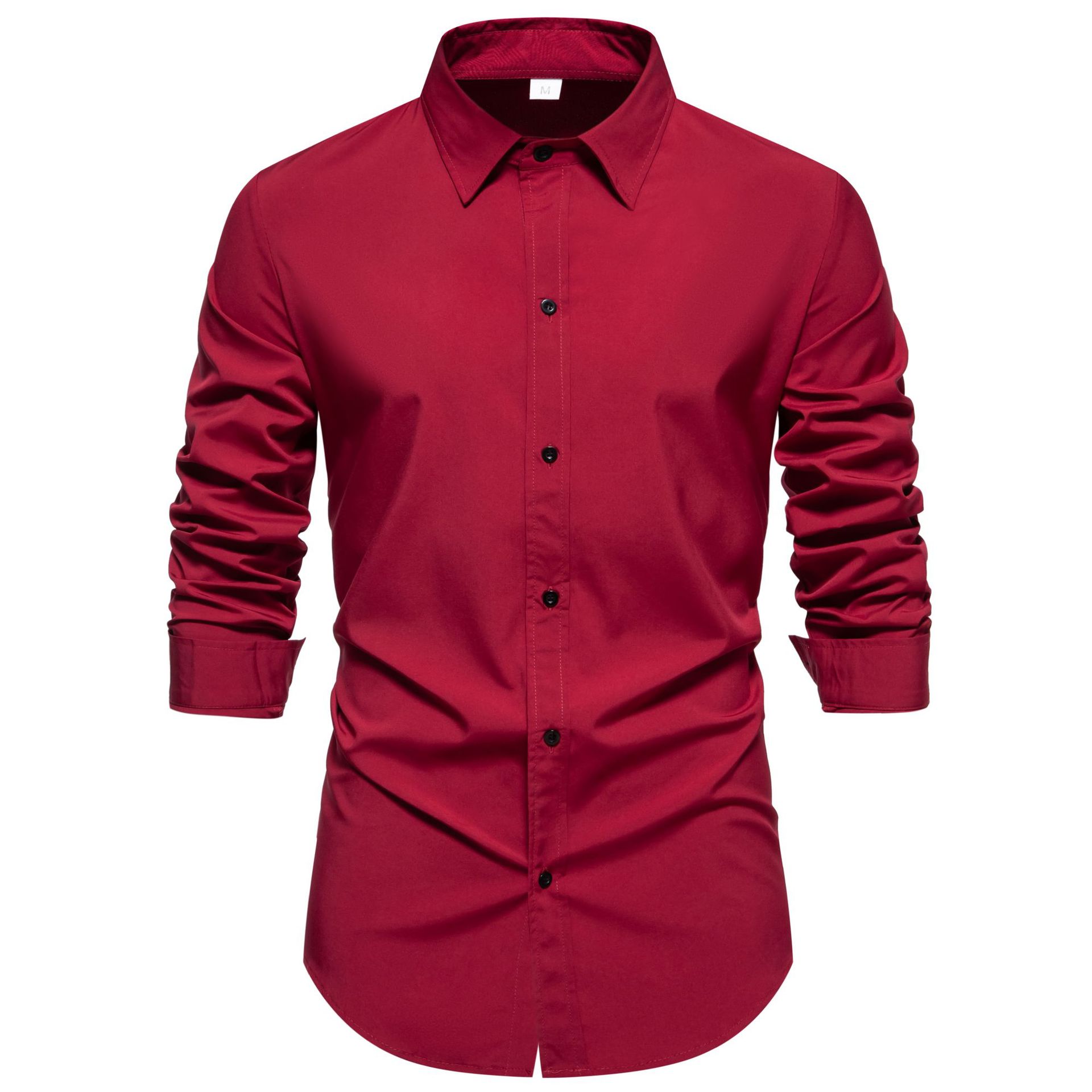 2024 primavera nuevos hombres camisa casual hombres eBay AliExpress color sólido hombres más tamaño camisa de manga larga hombres