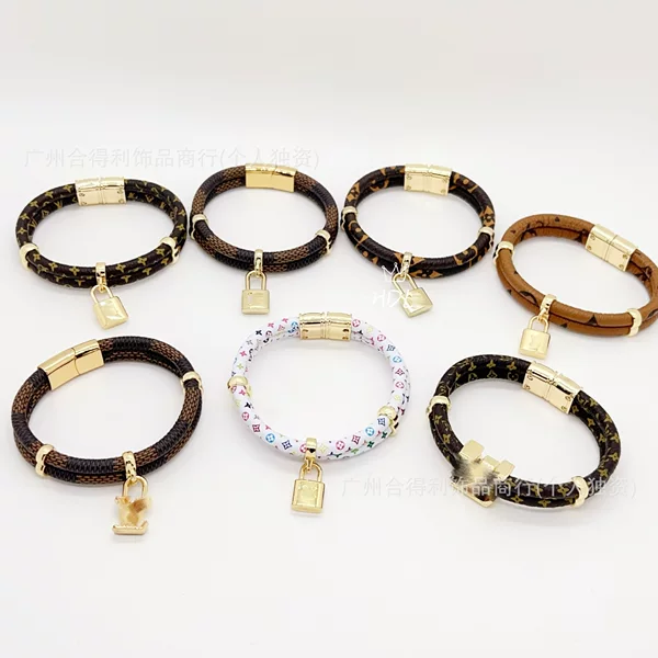 Classic Monogram Lock Double-Layer Bracelet European and American Cross-Border Monogram Bracelet Hot-Selling Stylish Vintage Jewelry Wholesale