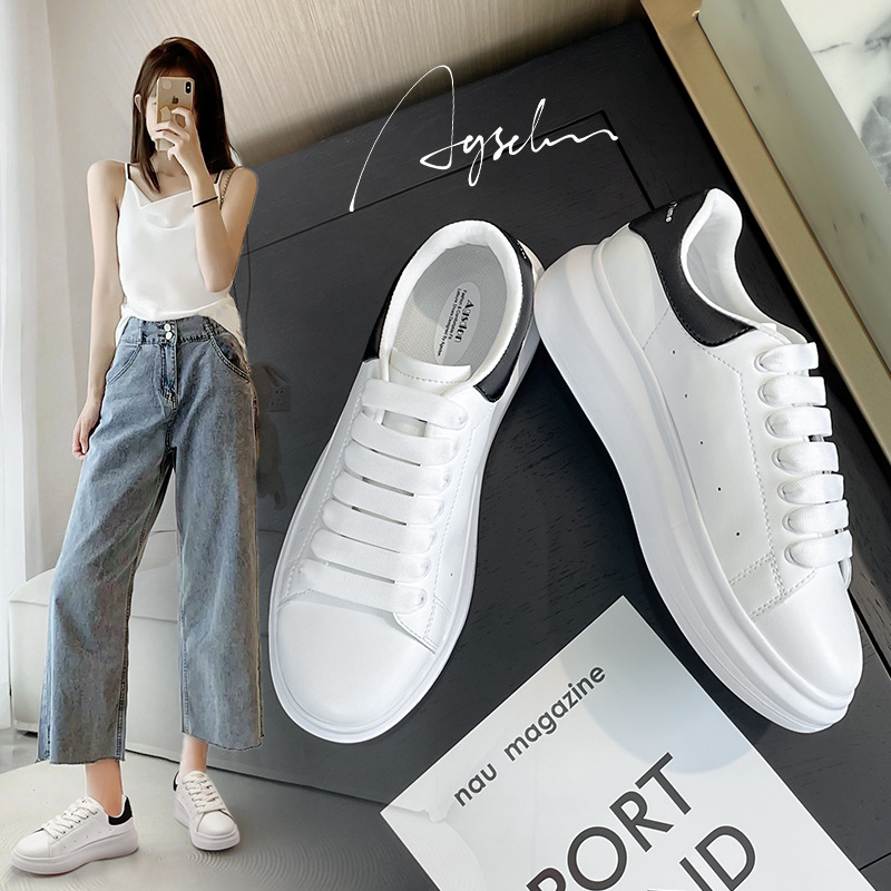 Zapatos Blancos Augu Shiden para Mujer, Primavera 2026, Estilo Coreano, Suela Gruesa, Casuales, Deportivos, Modernos