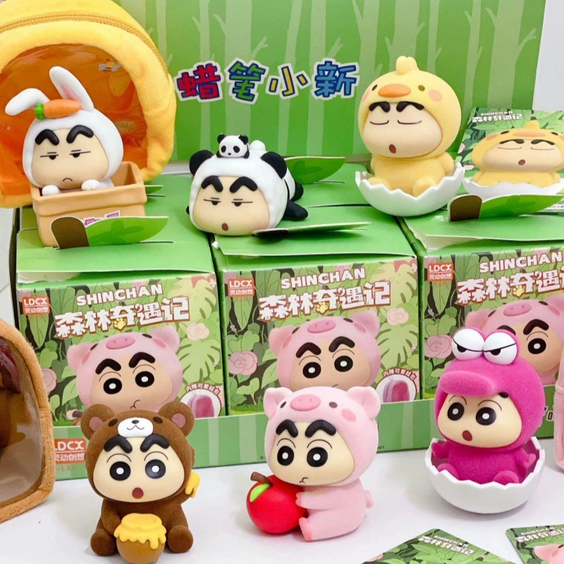 Официальная плюшевая сумка Crayon Shin-chan Forest Adventure, слепая коробка, милый кулон, модная игрушка, фигурка, подарок для девочки